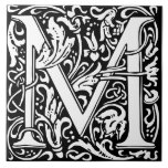 Floral Alphabet Monogram Letter M  Tile<br><div class="desc">Check out these gorgeous art nouveau alphabet tiles.</div>