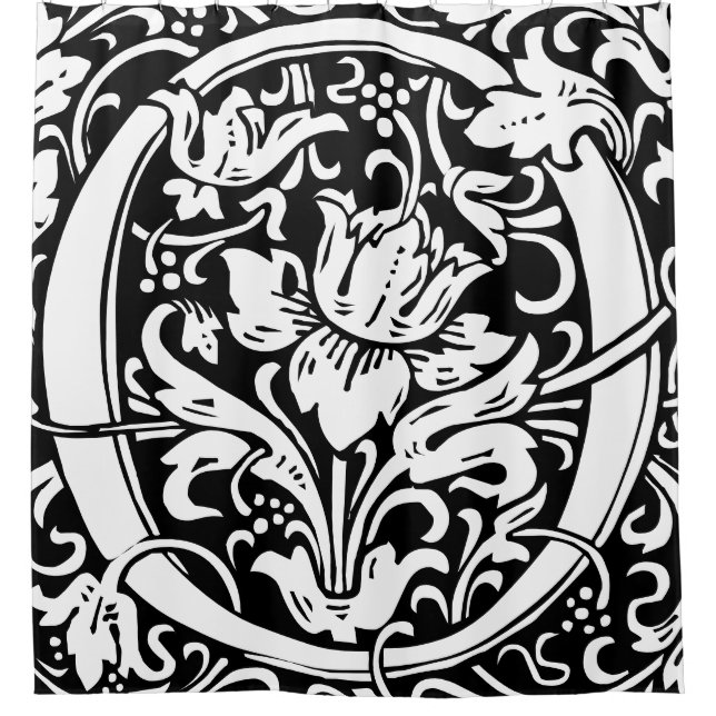 Floral Alphabet Monogrammed Letter O Classic Shower Curtain (Front)