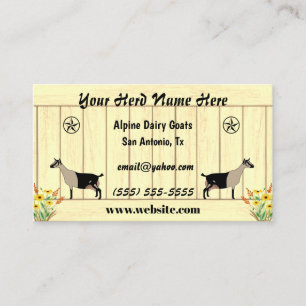 Floral Alpine Dairy Goat Barn Star Business Card