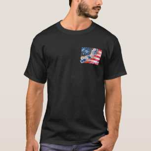 Floral American Flag 4th of July Patriotic Girl Wo T-Shirt