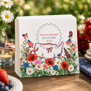 Floral Americana Garden Party Patriotic Napkin