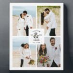 Floral Ampersand 4 Photo Collage Newly Wed Photo Plaque<br><div class="desc">Floral Ampersand 4 Photo Collage Newly Wed Photo Plaque.</div>
