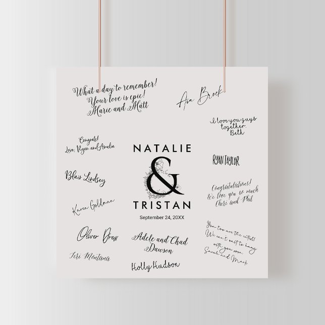 Floral Ampersand Wedding Guest Signing Poster (Creator Uploaded)