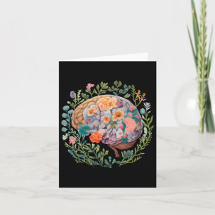 Floral Anatomical Brain Mental Health S Sticker Card