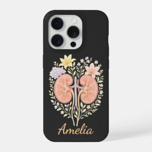 Floral Anatomical Kidney Nephrology Nurse and Tech iPhone 15 Pro Case