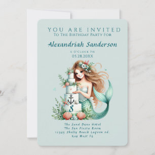 Floral Anchor Nautical Wedding Silver Grey Stripe Invitation