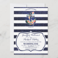 Floral anchor on striped wedding 