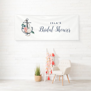 Floral Anchor Summer Bridal Shower Banner