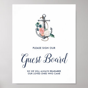 Floral Anchor   Summer Sign Our Guest Board Sign