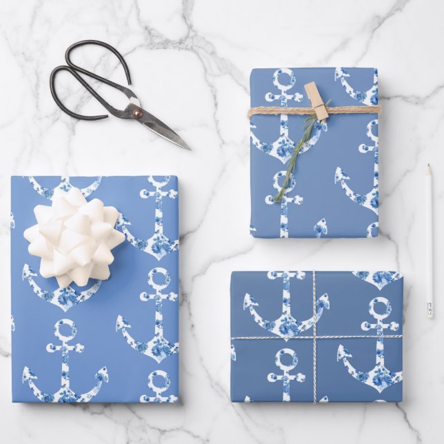 Floral Anchor Wrapping Sheets (Front)