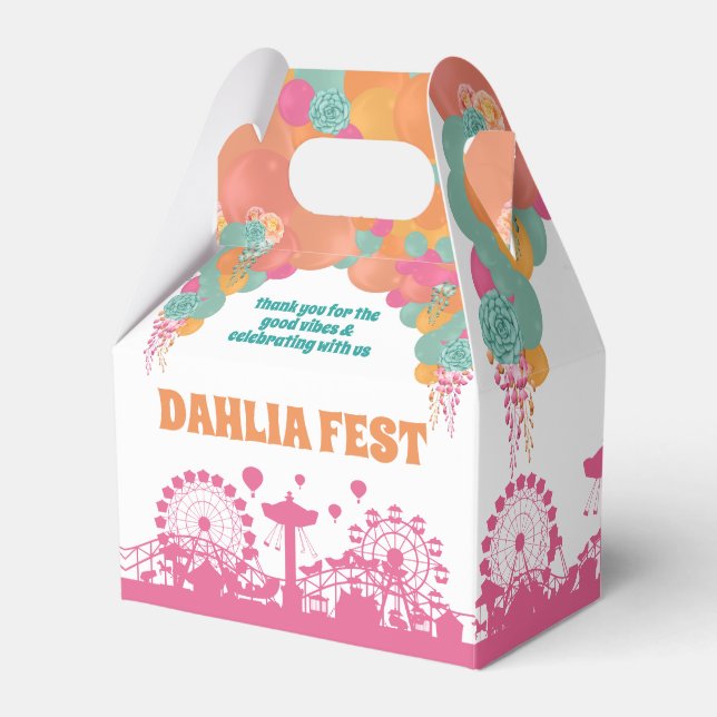 Floral and Balloon Carnival Festival Favour Box (Front Side)