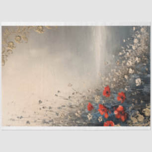 Floral and Beach Landscape, ornate effect art Tissue Paper