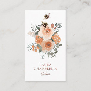 Floral And Bees Gardener Business Card