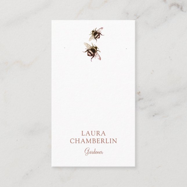 Floral And Bees Gardener Business Card (Front)