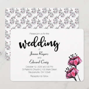 Floral and Berries Wedding Invitation