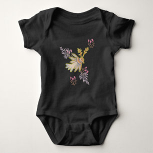 floral and birds baby bodysuit