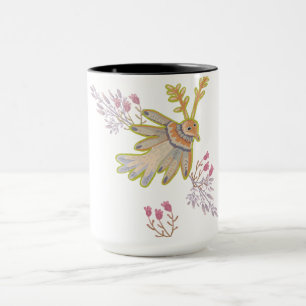 floral and birds mug