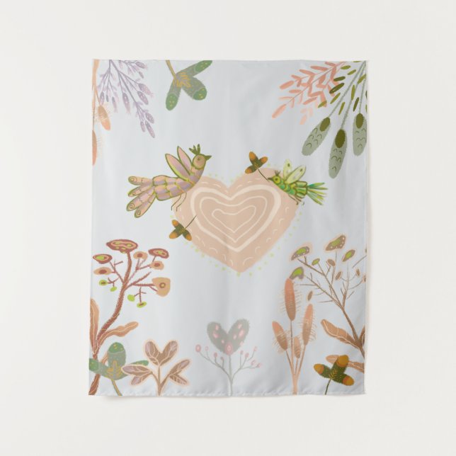 floral and birds  tapestry (Front)