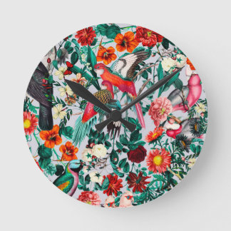 FLORAL AND BIRDS XIV-II ROUND CLOCK