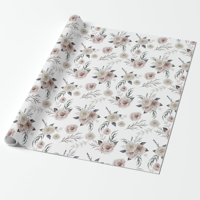 Floral and Botanical Wrapping Paper Sheets (Unrolled)