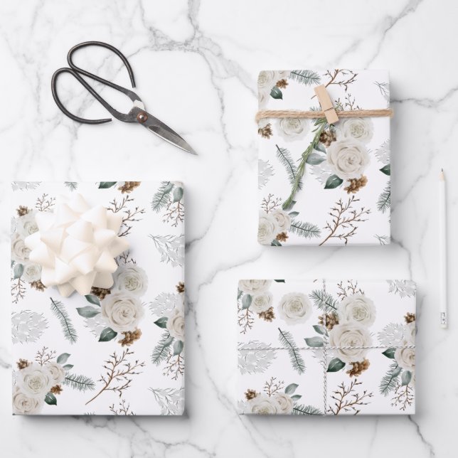 Floral and Botanical Wrapping Paper Sheets (Front)