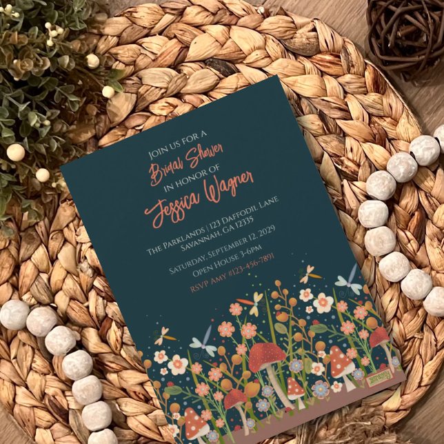 Floral and Dragonfly Inspirivity Pretty Bridal Invitation (Creator Uploaded)