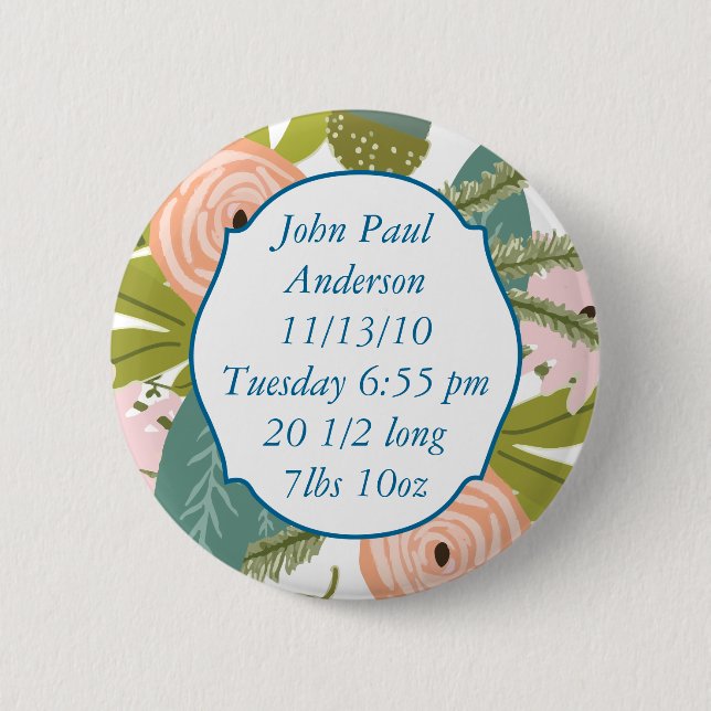Floral and Fauna 6 Cm Round Badge (Front)