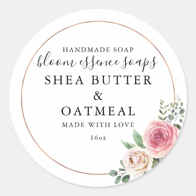 Floral and Foil | Soap Sticker (Front)