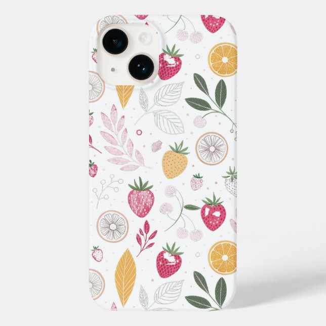 “Floral and Fruit Pattern Wallet Case” Case-Mate iPhone Case (Back)