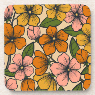 Floral And Glamour Seamless Pattern  Coaster