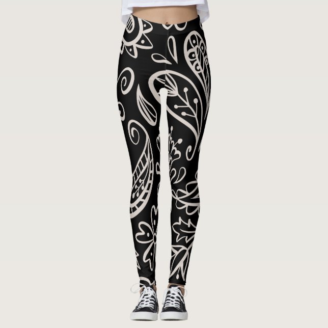 Floral And Glamour Seamless Pattern Modern Cute  Leggings (Front)