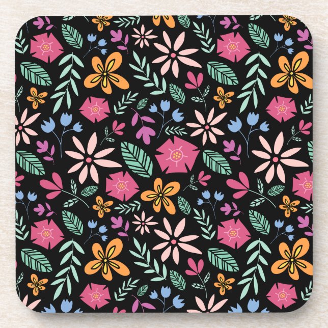 Floral And Glamour Seamless Pattern Natural   Coaster (Front)