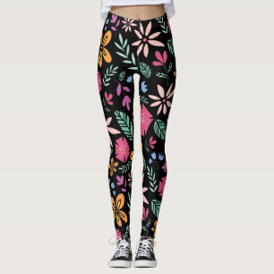 Floral And Glamour Seamless Pattern Natural  Leggings