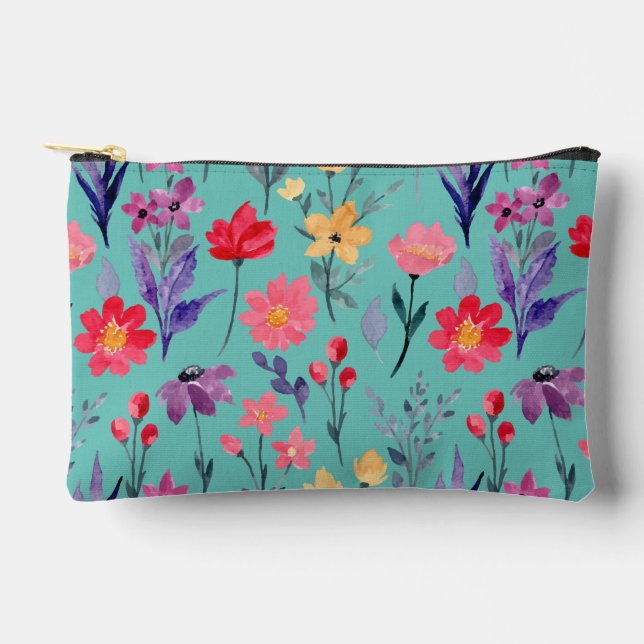 Floral And Glamour Seamless Pattern Nature     Accessory Pouch (Front)