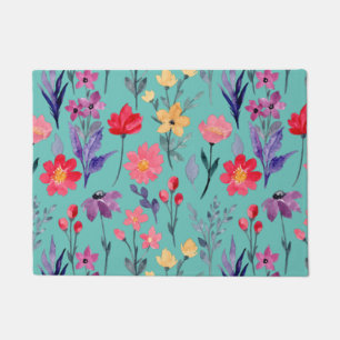 Floral And Glamour Seamless Pattern Nature     Doormat