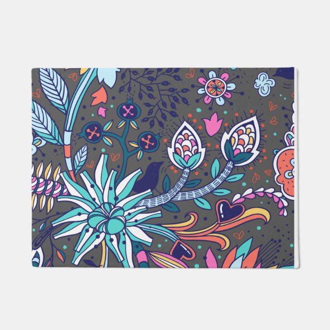 Floral And Glamour Seamless Pattern Spring Cute  Doormat (Front)