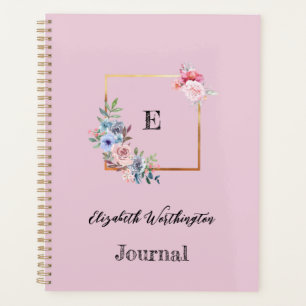 Floral and greenery geometric design watercolor planner