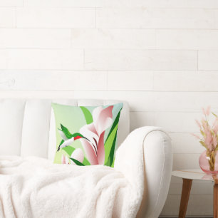 Floral and Hummingbird Nature Cushion