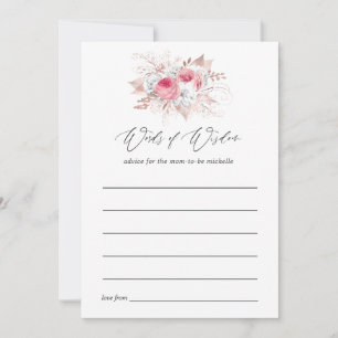 Floral and Lace Bridal Shower Advice for Bride Card