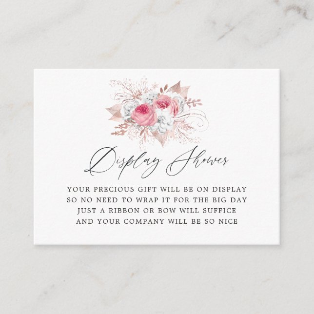 Floral and Lace Bridal Shower Display Shower Enclosure Card (Front)