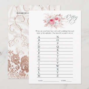 Floral and Lace Bridal Shower Game Invitation