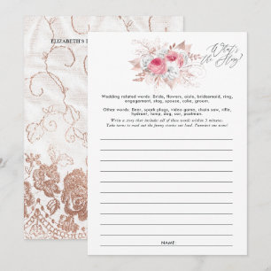 Floral and Lace Bridal Shower Game Invitation