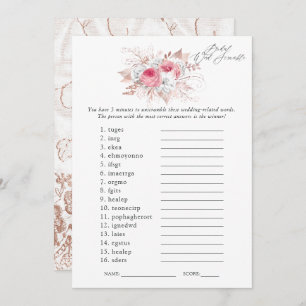 Floral and Lace Bridal Shower Game Invitation