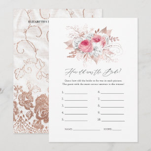 Floral and Lace Bridal Shower Game Invitation