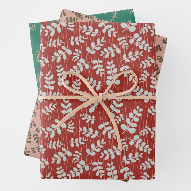 Floral and leaves wrapping paper (In situ)
