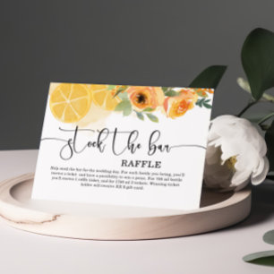 Floral and Lemons Stock the bar Bridal Shower  Enclosure Card
