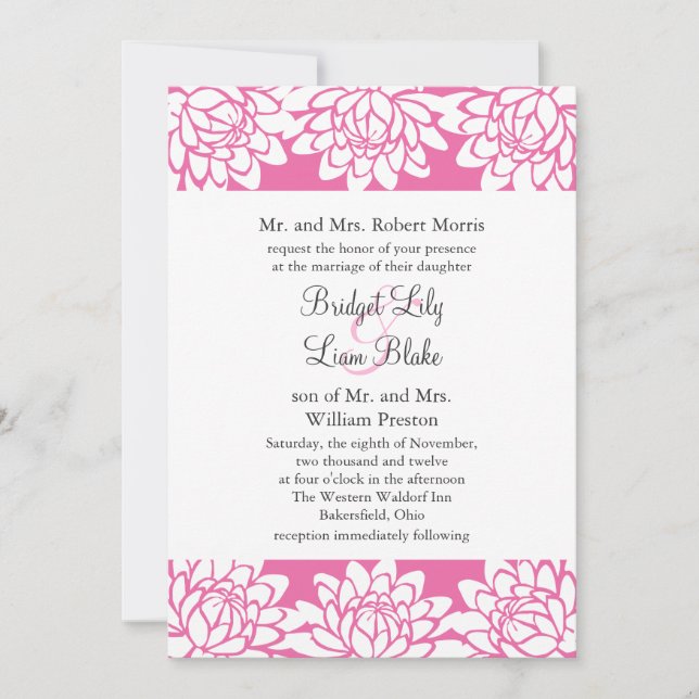 Floral and Modern Wedding Invitation (Front)