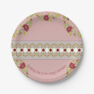 Floral And Pattern Detailing Paper Plate