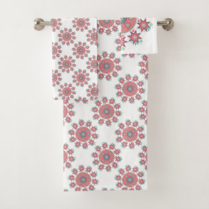 Floral and Polka Dots Bath Towel Set
