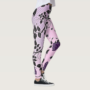 Floral and Polka Dots Leggings